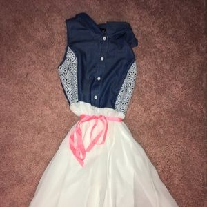 Lace Denim Button up Size 16 dress